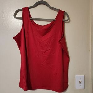 Susan Graver Essentials Liquid Knit Red Tank Top 1 X Layering Wardrobe Staple